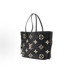 LOUIS VUITTON NEVERFULL MM 颗粒⾯压花  中号 ⿊⾊拼浅驼⾊